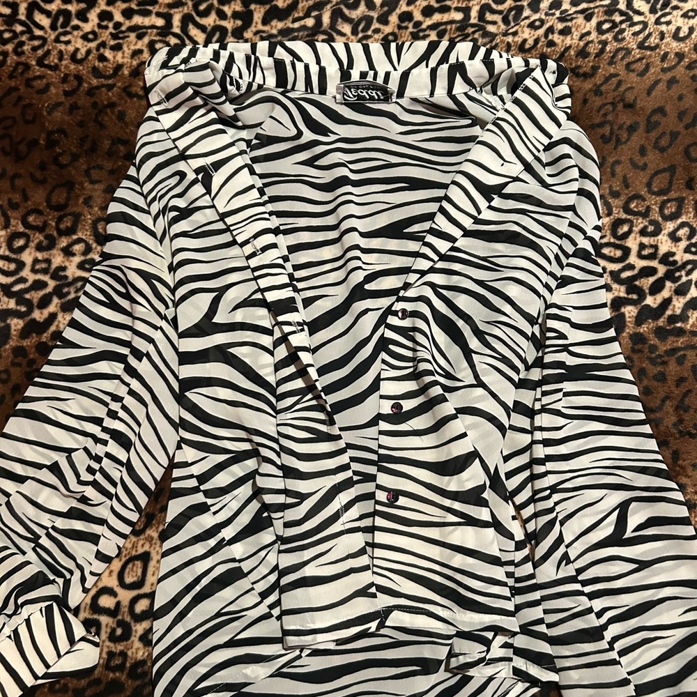 Zebra Print Top in Black and White